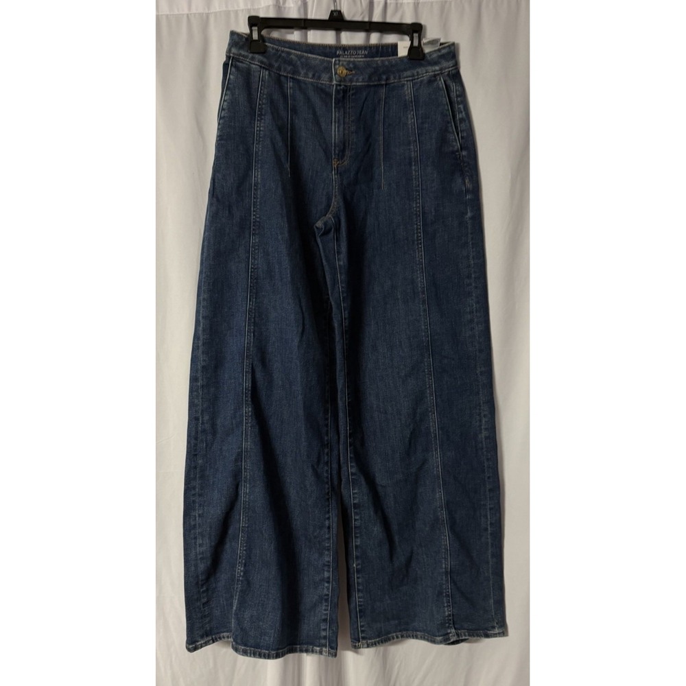 NWT Chicos Womens Palazzo Wide Leg Avino Indigo Stretch Jeans Denim US Size 4R